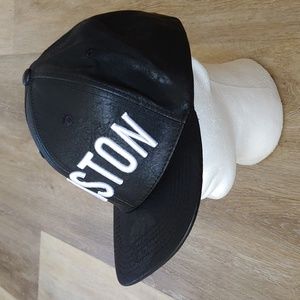 Top Level Houston Faux Leather Snapback Cap Hat